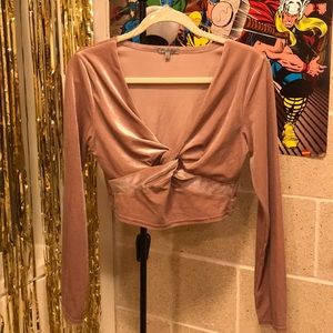 Pink velvet top